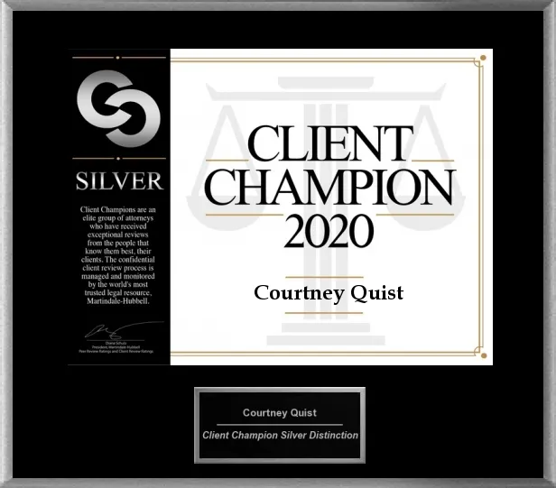 Client champion awarded to Courtney Quist divorce Lawyer